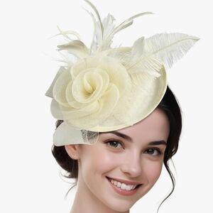 NEW! Elegant Cream Kentucky Derby Hat